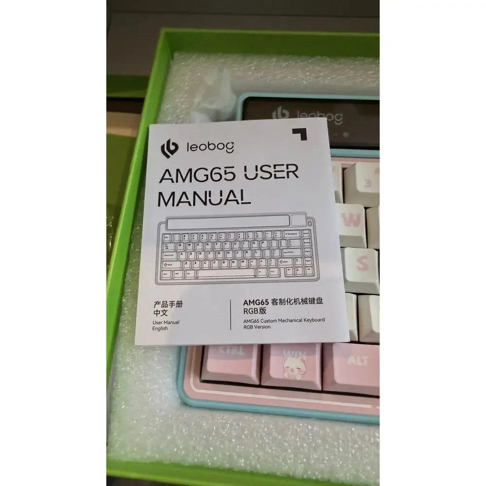 LEOBOG x Aula AMG65 Mechanical GamingTri-mode Wireless Keyboard Pink Meow NWT